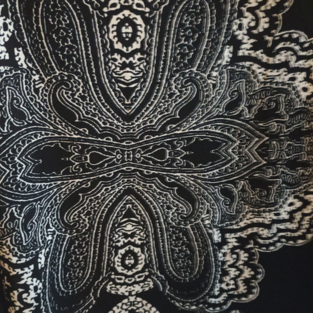 Free Culture Women's Large Black Boho Paisley Print Tunic Top - Flowy Kaftan... - Picture 9 of 13